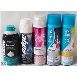 BAG OF ASSORTED SHAVING CREAMS