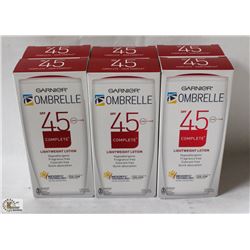 LOT OF 6 GARNIER OMBRELLE SPF45 LIGHTWEIGHT LOTION