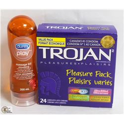 BAG W/ TROJAN CONDOMS AND MORE