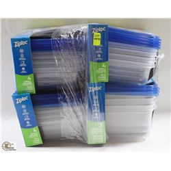 4 BOXES OF ZIPLOC CONTAINERS
