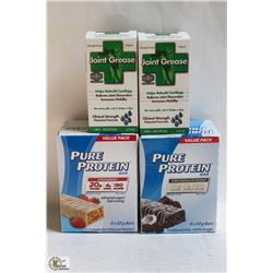 2 BOXES OF PURE PROTEIN BARS AND 2 BOXES OF JOINT