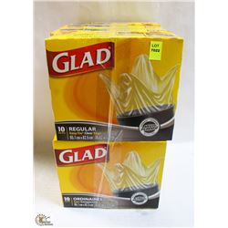 8 BOXES OF GLAD GARBAGE BAGS