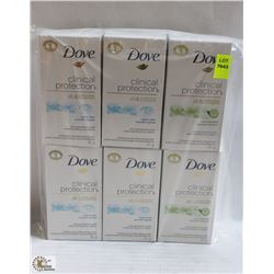 6 BOTTLES OF DOVE ANTIPERSPIRANTS
