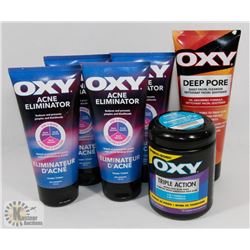 BAG OF ASSORTED OXY ACNE CLEANSERS