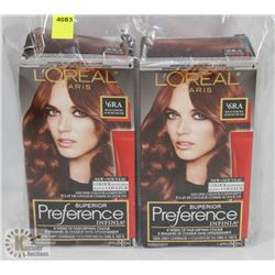 TWO PACKS OF LOREAL PARIS 6RA HAIR COLOUR