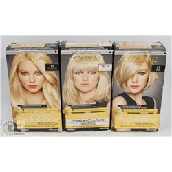 THREE PACKS OF LOREAL PARIS HAIR COLOUR
