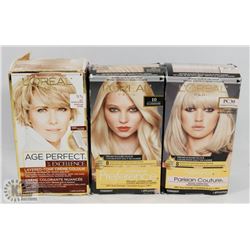 THREE PACKS OF LOREAL PARIS HAIR COLOUR