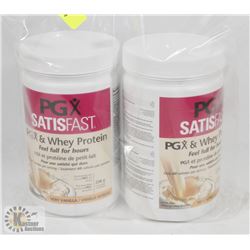 TWO TUBS OF PGX SATISFAST WHEY PROTEIN MIX