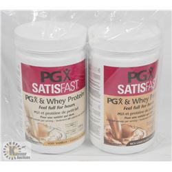 TWO TUBS OF PGX SATISFAST WHEY PROTEIN MIX