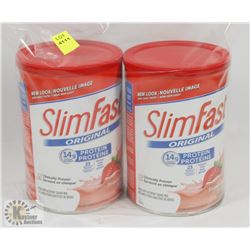 TWO TUBS OF SLIMFAST ORIGINAL PROTEIN POWDER