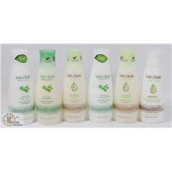 BAG OF ASSORTED LIVE CLEAN SHAMPOOS AND