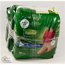 BUNDLE OF DEPENDS NIGHT DEFENSE UNDERWEAR