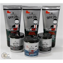 BAG OF ASSORTED GOT2B HAIR STYLING PRODUCTS