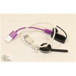 LOT OF TWO BLUETOOTH EARPIECES WITH USB CHARGE