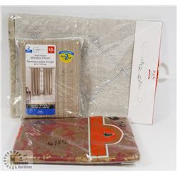 LOT OF 2 NEW  TABLECLOTHS,WINDOW PANELS