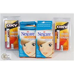 BAG OF ASSORTED ACNE COVERS AND ERASERS