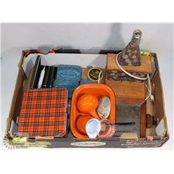 FLAT OF VINTAGE ESTATE COLLECTABLE INCLUDES TINS,