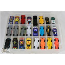 LOT OF RACING CHAMPIONS COLLECTIBLE CARS IN CASE.