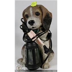 LIGHTED PLUG IN DOG STATUE