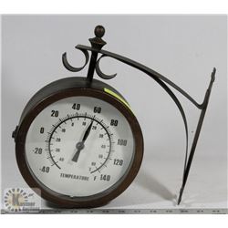 VINTAGE CLOCK ,THERMOMETER, VINTAGE MEAT GRINDER