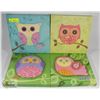 Image 1 : SET OF 4 OWL PRINTS