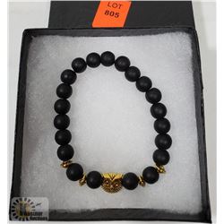 NEW! OWL NATURAL STONE BEADS BRACELET