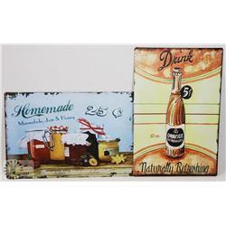 LOT OF TWO NEW! 12" X 8" METAL SIGNS