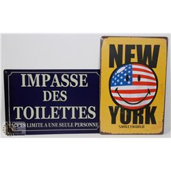 LOT OF TWO NEW! 12" X 8" METAL SIGNS