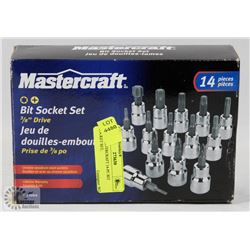 NEW MASTERCRAFT 14-PC BIT SOCKET SET,
