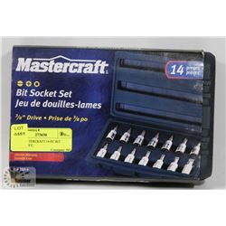 NEW MASTERCRAFT 14-PC BIT SOCKET SET,