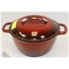 Image 1 : RED KITCHENAID CAST IRON POT W/LID -