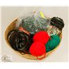 Image 1 : BASKET WITH ASSORTED COLOR YARN