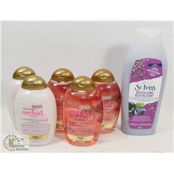 BAG OF ASSORTED BODY WASH AND SHAMPOO