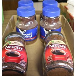 6 BOTTLES OF NESCAFE & MAXWELL HOUSE INSTANT COFFEE
