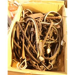 BOX OF BUNGEE CORDS & STRAPS