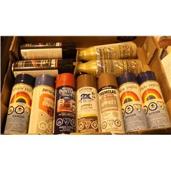 FLAT OF ASSORTED SPRAY PAINTS
