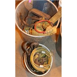 2 CONTAINERS WITH CHAIN, SLINGS & MORE