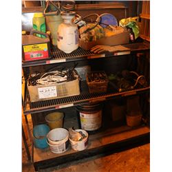 METAL SHOP SHELF WITH CONTENTS, 48 X 54 X 26
