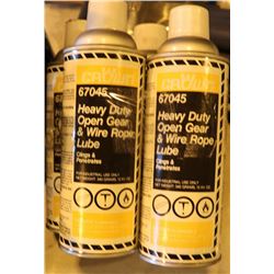 4 CANS OF CROWN 67045 HD OPEN GEAR & WIRE ROPE