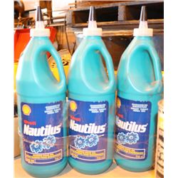 3 JUGS OF SHELL NAUTILUS MARINE GEAR OIL, SAE90