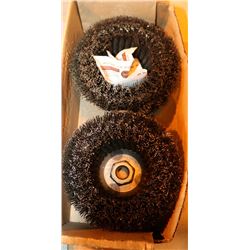 PAIR OF NEW WIRE BRUSH GRINDER WHEELS