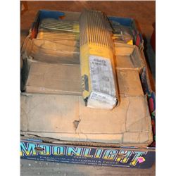 FLAT OF 6 OPEN BOXES OF VARIOUS WELDING ROD