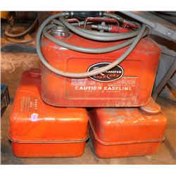 LOT OF 3 METAL OUTBOARD MOTOR GAS TANKS