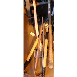 LOT OF MISC TOOLS, INCLUDES PRY BAR, SNIPPERS,
