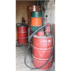 8 STEEL BARRELS & 2 BARREL PUMPS