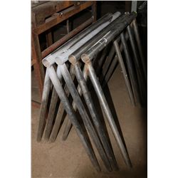 LOT OF 4 STAINLESS STEEL PIPE STANDS