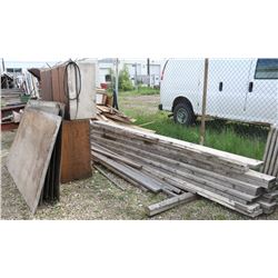 LOT OF MISC WOOD PLANKS, COUNTER & PLYWOOD