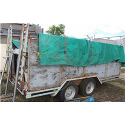 14 FT CUSTOM BUILT TANDEM AXLE TRAILER C/W SIDES