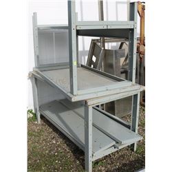 2 METAL SHELVING STANDS/TABLES