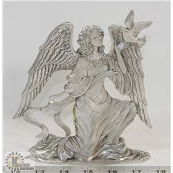 SOLID PEWTER ANGEL STATUE